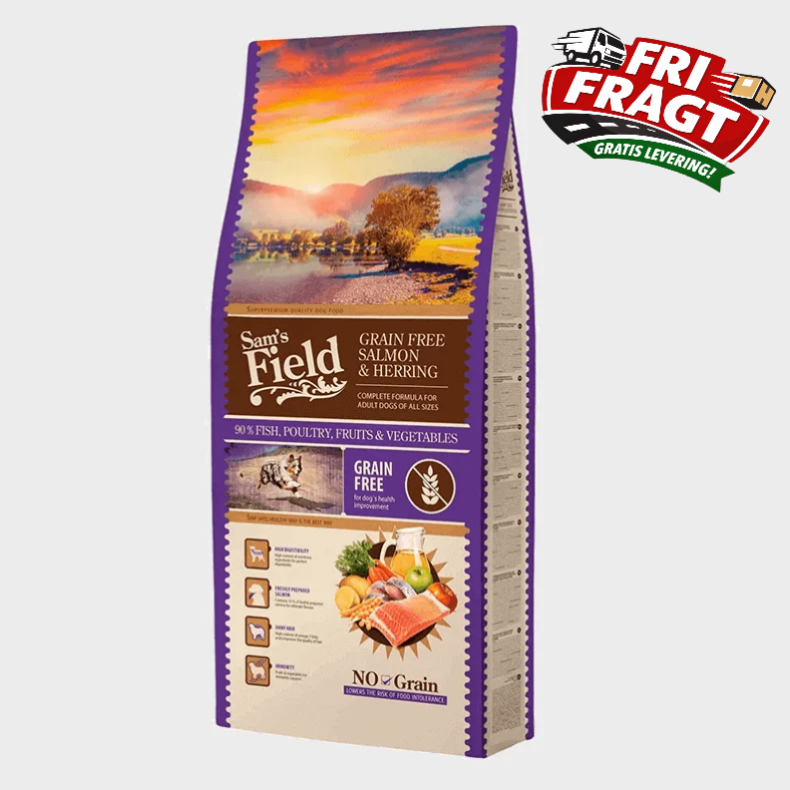 Sams Field Grain Free Salmon &amp; Herring 13 kg. 